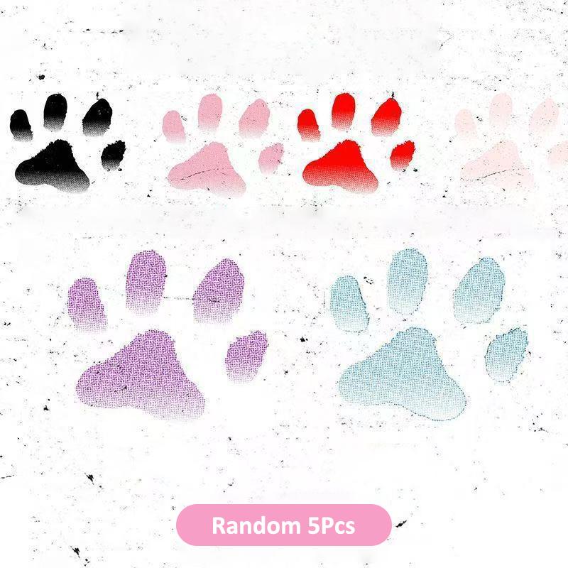 5Pcs Cat Paw Temporary Tattoos Waterproof Animal Footprints Sticker Set for Cosplay and Events A6