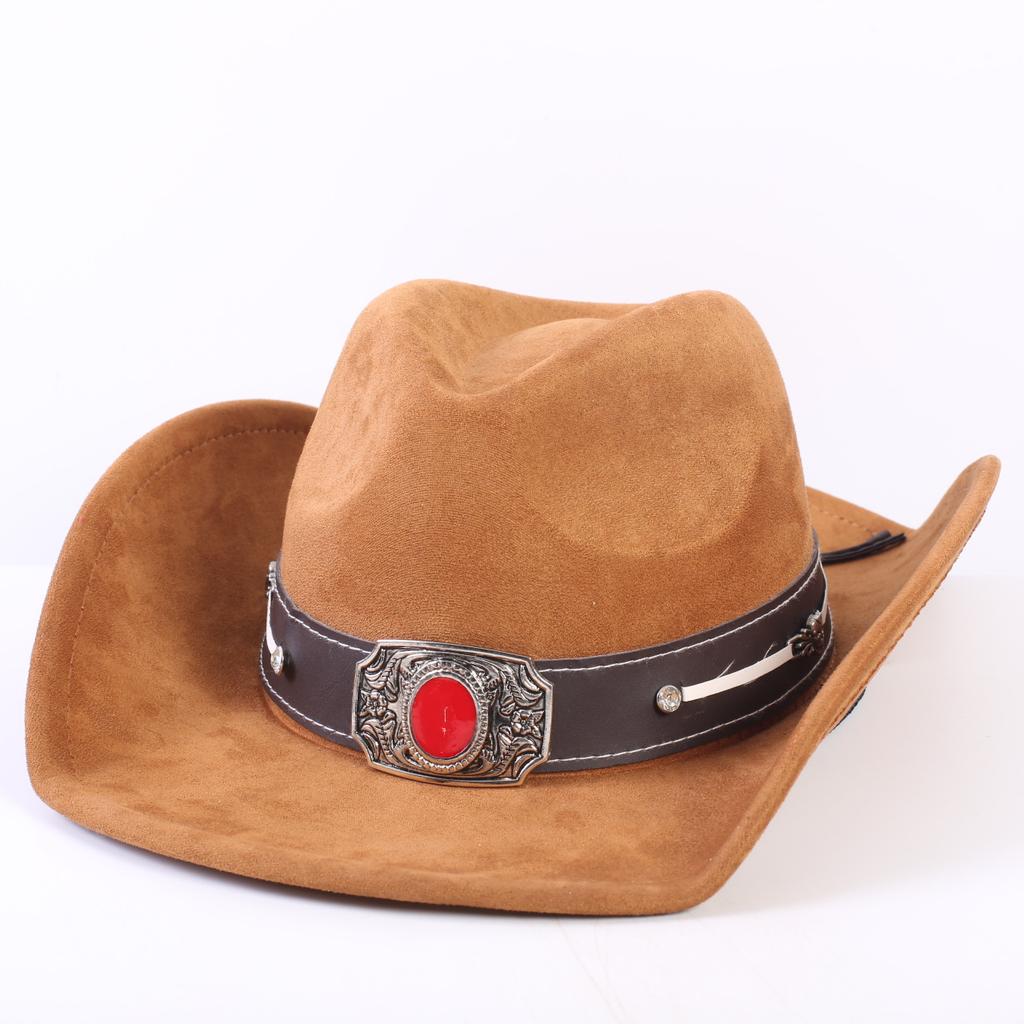 Popolare cappello da cowboy western classico in camoscio europeo e americano, cappello a tesa larga moda uomo e donna per l'ombra