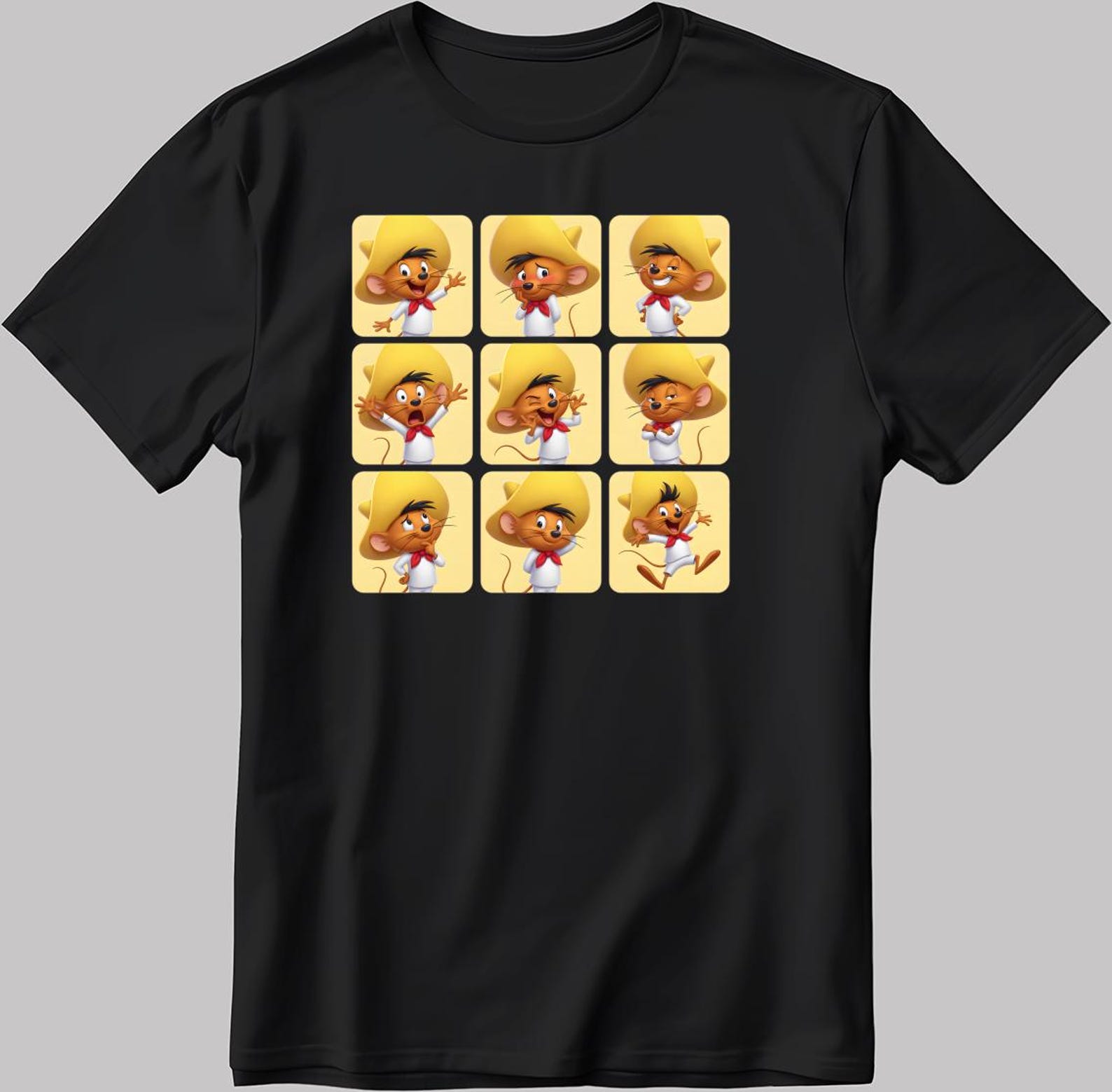 Speedy Gonzales moods 3D S.Sleeve White-Black Men / Women T-Shirt YZ103 L