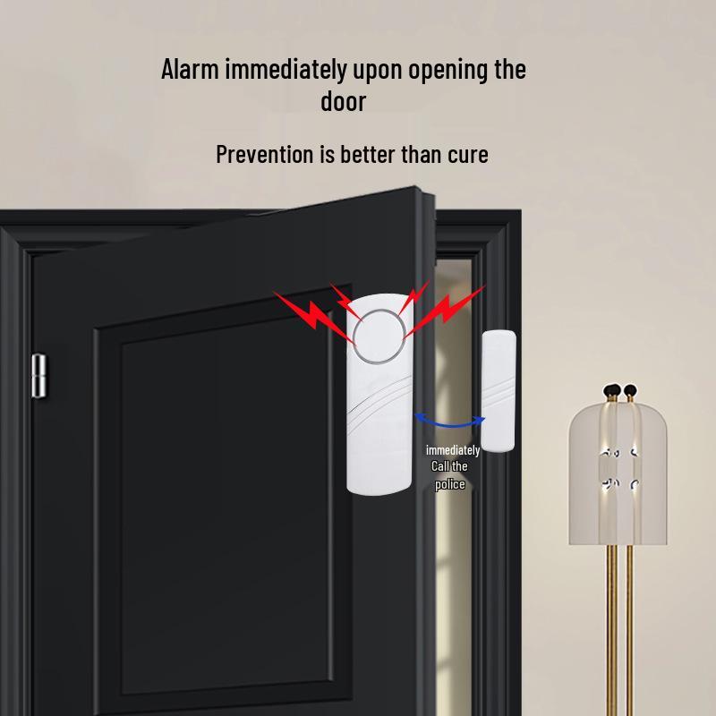 White Custom Self-Defense Door Alarm: Magnetic Anti-Theft Device for Home Security and Emergency Alerts