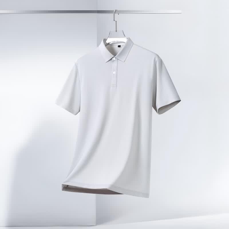 Fengxiao Men's 2026 Summer Ice Silk 7A Antibacterial Polo T-Shirt