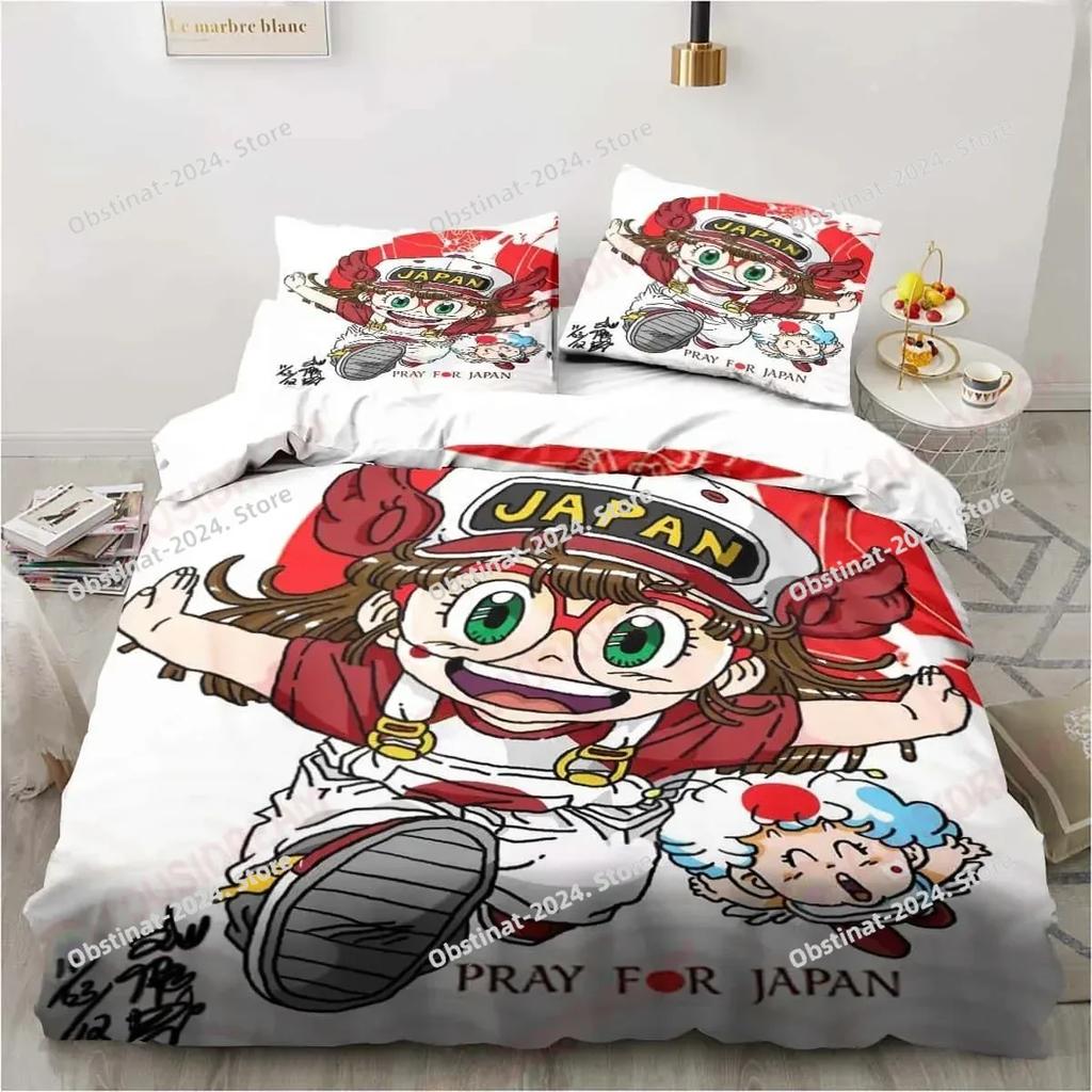 3D Carton DR S-Slump Arale Beding Set Shet King Twin Double Child Beding Set Mircofiber or Polyester Soft with Soft Fabric Duvet Cover Sets