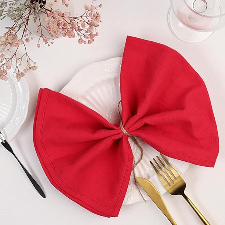 

4 шт. рождественские красные салфетки, моющиеся, 30x45 см, 100% хлопок, полотенце для ужина, свадьбы и вечеринок, декор