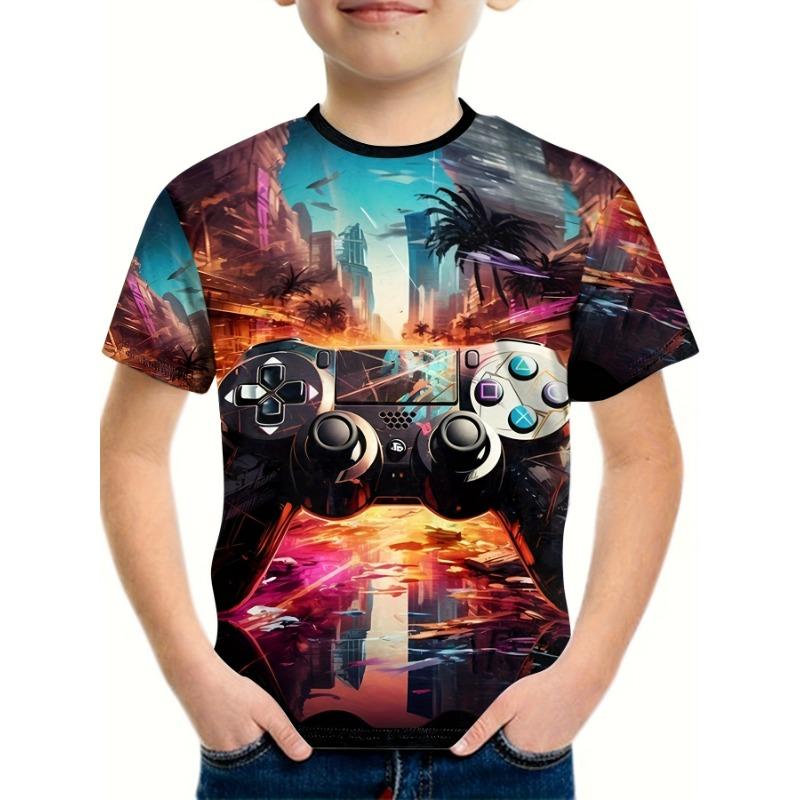 Children's Clothing T-Shirts for Boys Short Sleeve 3D Gamepad Print Kids Summer Clothes Casual Fashion