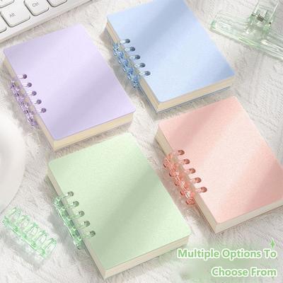 A7 80 Sheets Portable Pocket Notebook Simple Loose-leaf Square Notepad Horizontal Line Inner Page Memo Pad Diary Book