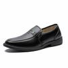 Men's Black Slip-On Leather Shoes: Business Formal & Casual Korean-British Style