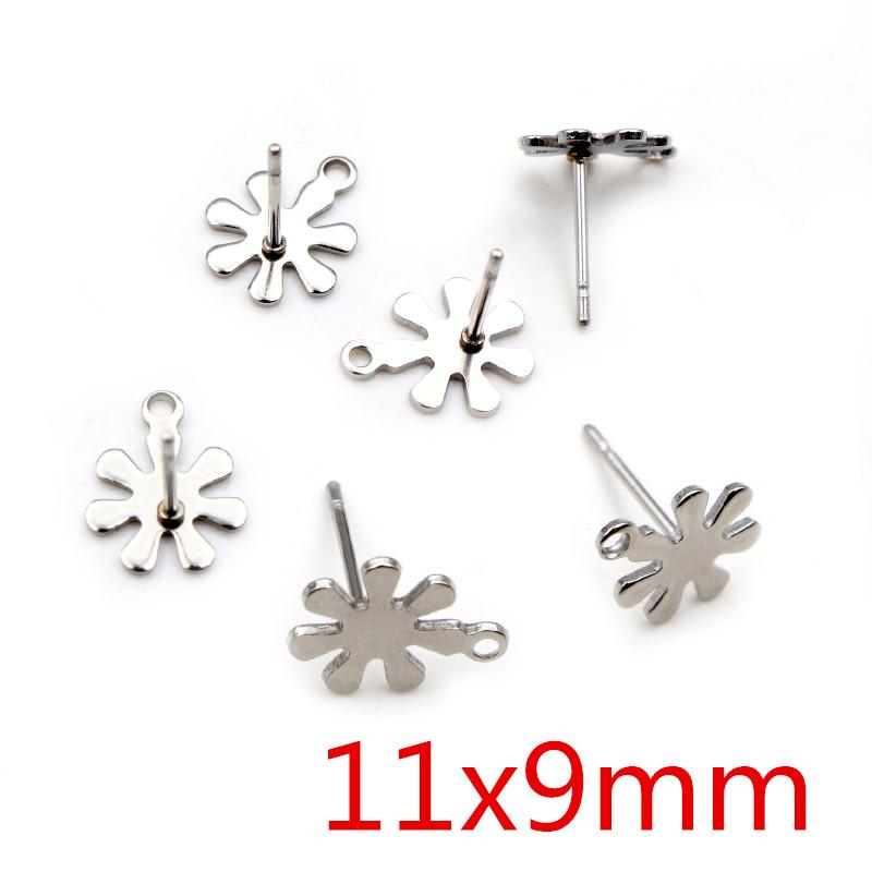 20pcs 316L Stainless Steel Geometric Earring Stud Earring Posts Connector Fashion Styles DIY Jewelry Making Findings Accessories
