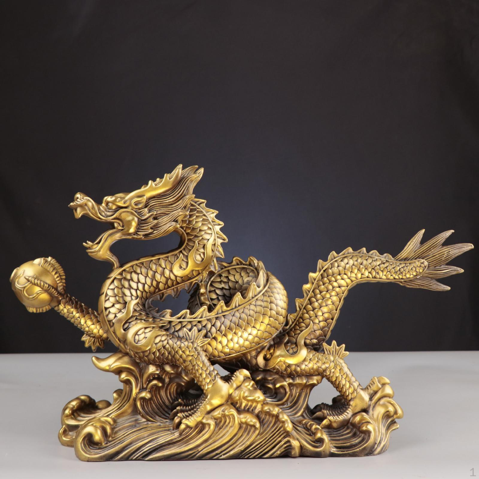 Chinese Feng Shui Dragon Statue Sculpture Copper,Chinese Figurine Ornament,Decorative