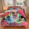 Powerpuff Girls Abenteuer Druck 3-teiliges Bettwäsche-Set Bettbezug mit 2 Kissenbezügen Zuhause Geburtstagsgeschenk