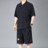 Plus Size 4XL-10XL Oversized Polo Shirt Summer Shorts Sets Vintage Clothes Men's 2 Pieces Set