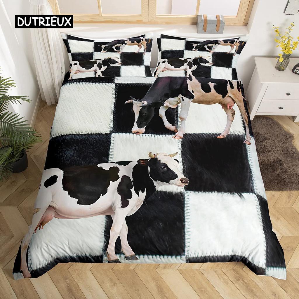 Cow Duvet Cover Set King Microfiber Milk Cow as well as Yellow Sunflower Print Comforter Cover Cute Animal as well as Floral Theme Bedding Set