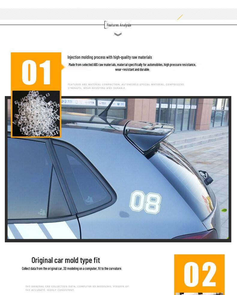 Compatible Rear Spoiler for Polo 06-21 Models: 19 Polo No-Drill Top Tail Modification