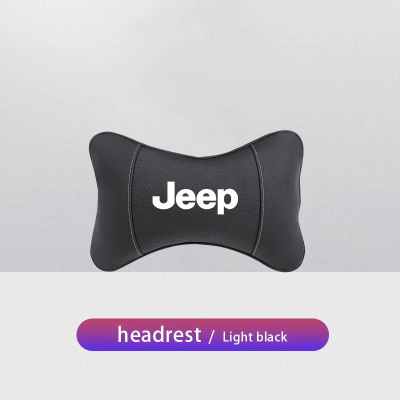 Per Jeep Cuscino per Collo per Sedile Auto Poggiatesta in Pelle Supporto Lombare per Jeep Grand Cherokee Wrangler JK Gladiator Compass Ren
