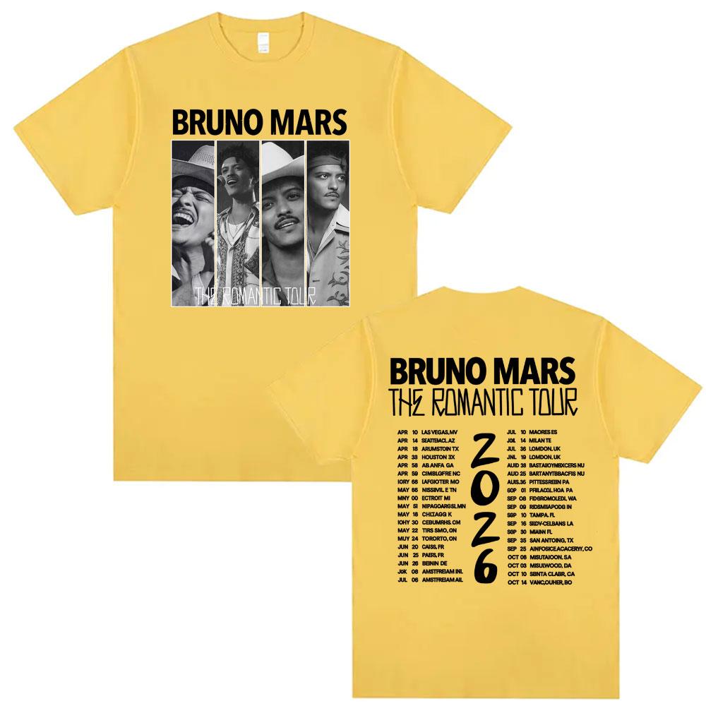 Bruno Mars The RoUnisextic Tour 2026 Print T Shirts Unisexs Clothing Harajuku Gothic T Shirt Fashion Summer ONeck Oversized Tshirts