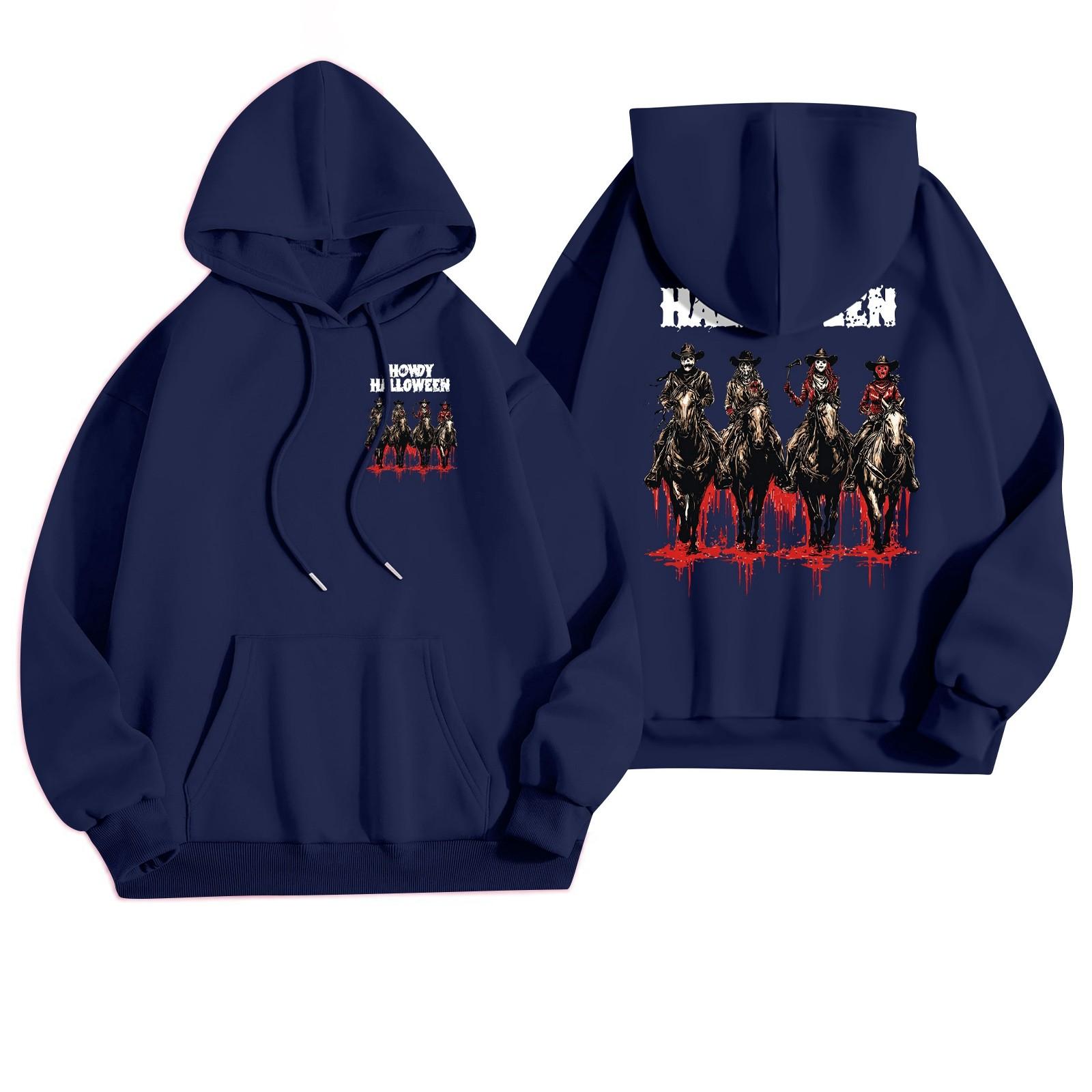 Women s Casual Fashion Halloween Printed Leisure Hooded Sweatshirt With Pockets M 1877₽