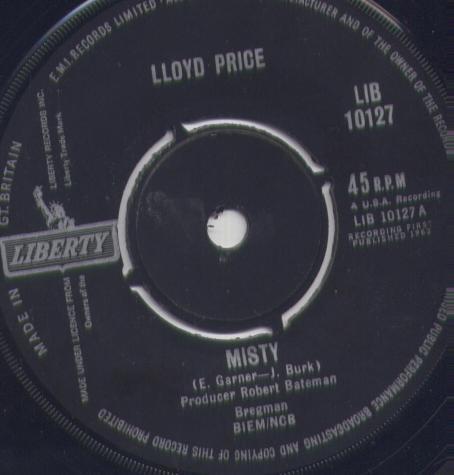 

7inch Record LLOYD PRICE - Misty LIB10127 Liberty 1963 UK Soul/Funk Used