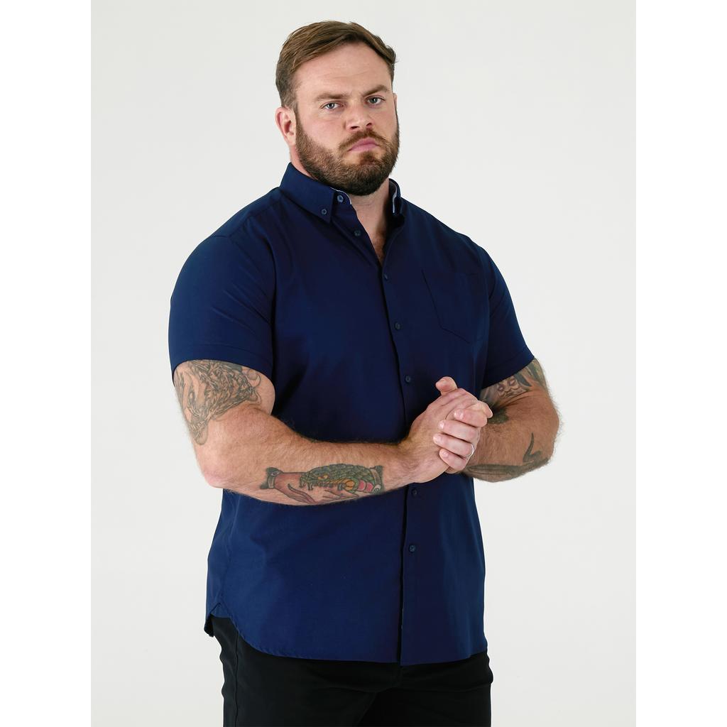 Duke Mens D555 James Oxford Kingsize Short-Sleeved Shirt