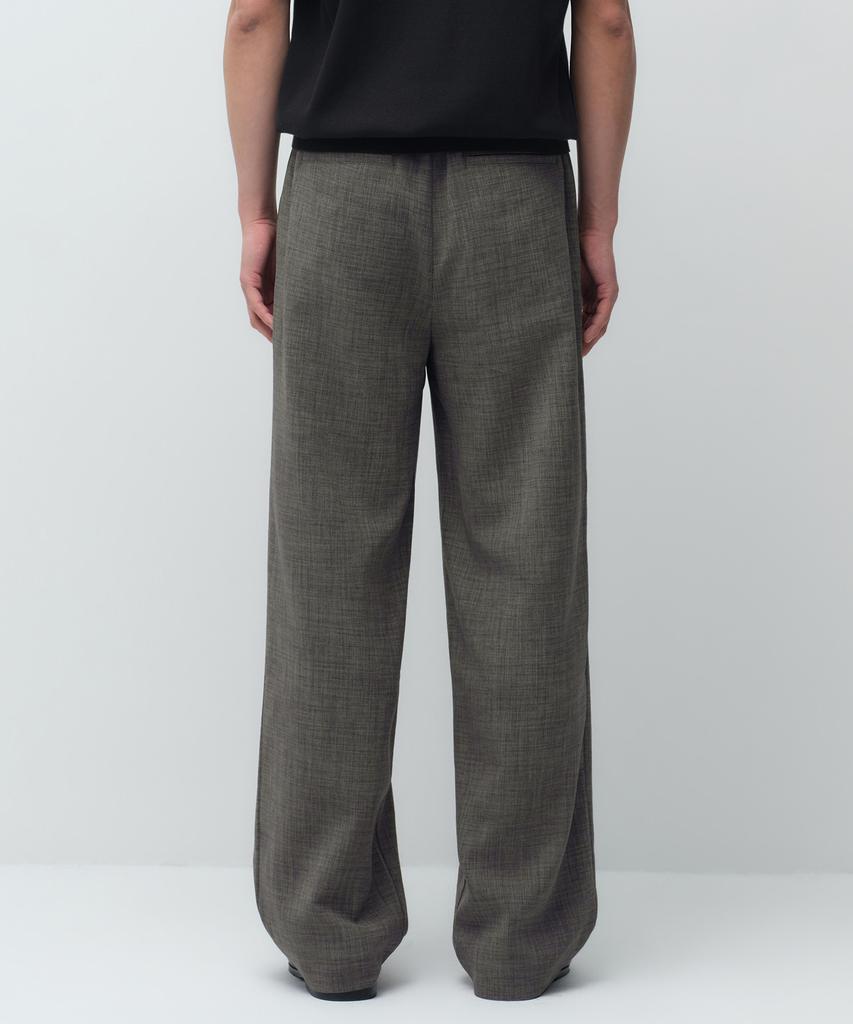 Musinsa Standard Crinkle Linen-Like Wide Elastic Pants [Khaki Gray]