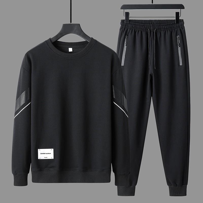 

Men s Spring Autumn Two-Piece Set Round Neck Casual Sports Sweatshirt+ Loose Fit Pants Streetwear Suits XS