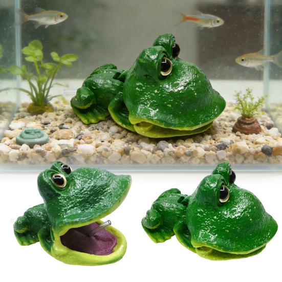Aquarium Frog Air Bubbler Resin Frog Air Stone with Oxygenation Function Fish Tank Decor