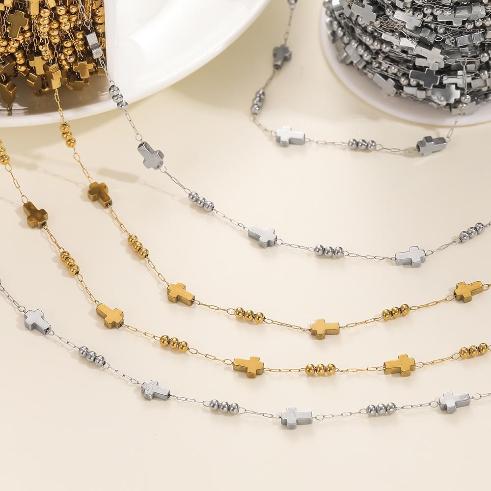 1meter/pack Stainless Steel Cross Chains for Jewelry Making DIY Women Men Necklace Bracelet Bulk Chain Accessories