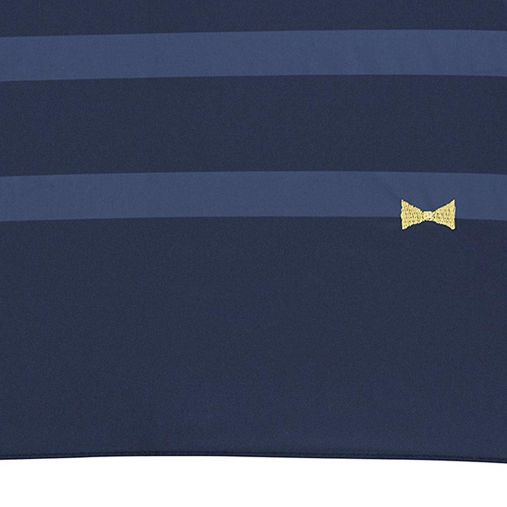 World Party Parasol Folding Umbrella Navy 50cm Ladies Umbrella with Bag Blackout Ribbon Border Mini (Wpc.) 801-203NV