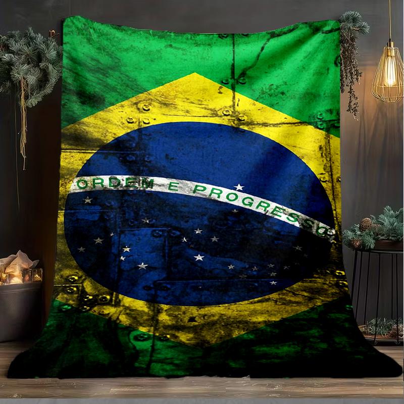 1PC Brazil Artwork Printed Soft Flannel Blanket Throw for Adult Bedroom Living Room Sofa Camping Travel Fan Gifts Christmas Gifts