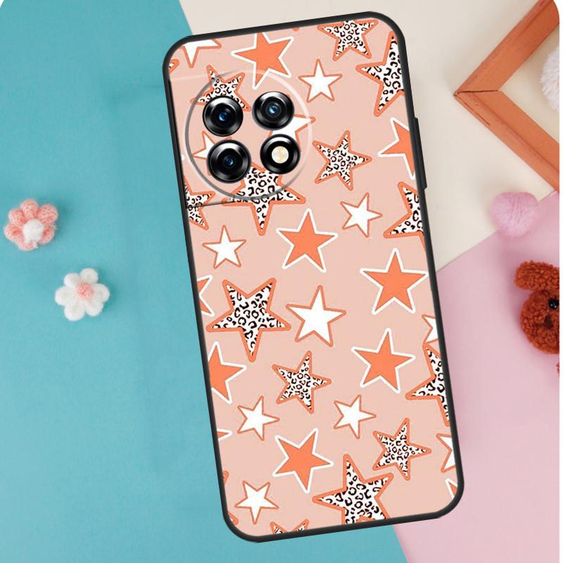 Preppy Stars Lightning Pink Case For OnePlus 12 11 9 10 Pro 9RT 10T 10R 12R OnePlus Nord CE 2 Lite 3 2T N10 N20 Cover