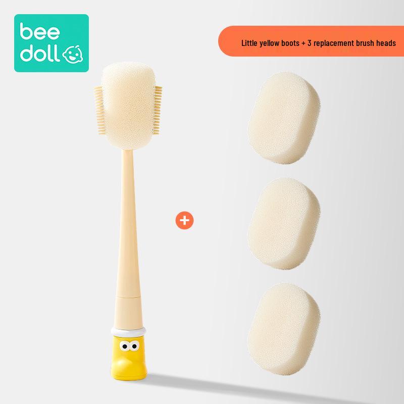 Five-in-One Long Handle Brush Set: Multi-functional for Small Boots, Insulated Cups, Baby Bottles, and Cleaning Sponges.
