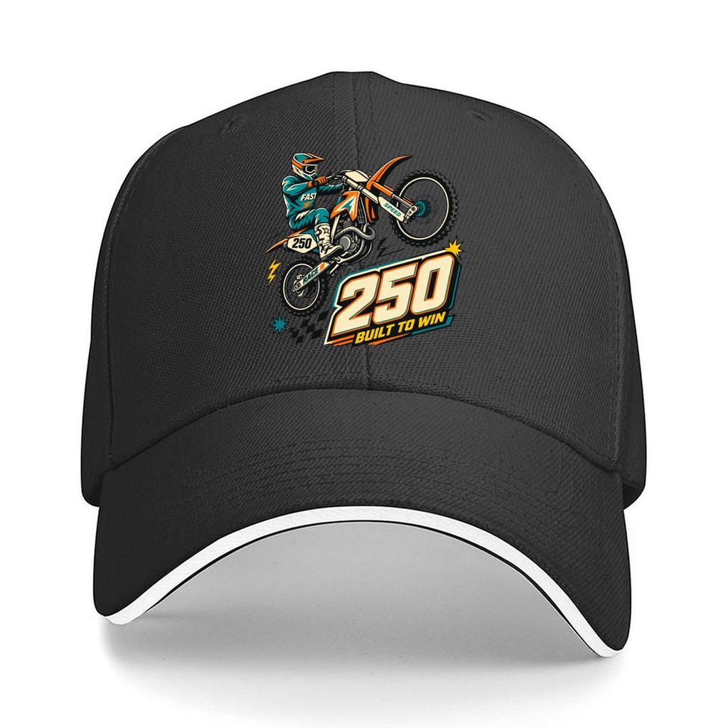 Vintage Motocross Number Badge Speed Sandwich Baseball Cap Sun Cap Outdoor Workouts Hat