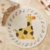 Cartoon Round Area Rug For Bedroom With Monster And Dinosaur Print Design Kids Reading Room Decor