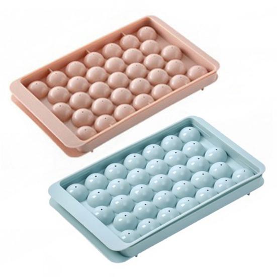 Ice Cube Mold with Lid Shovel And Container Round Ice Cube