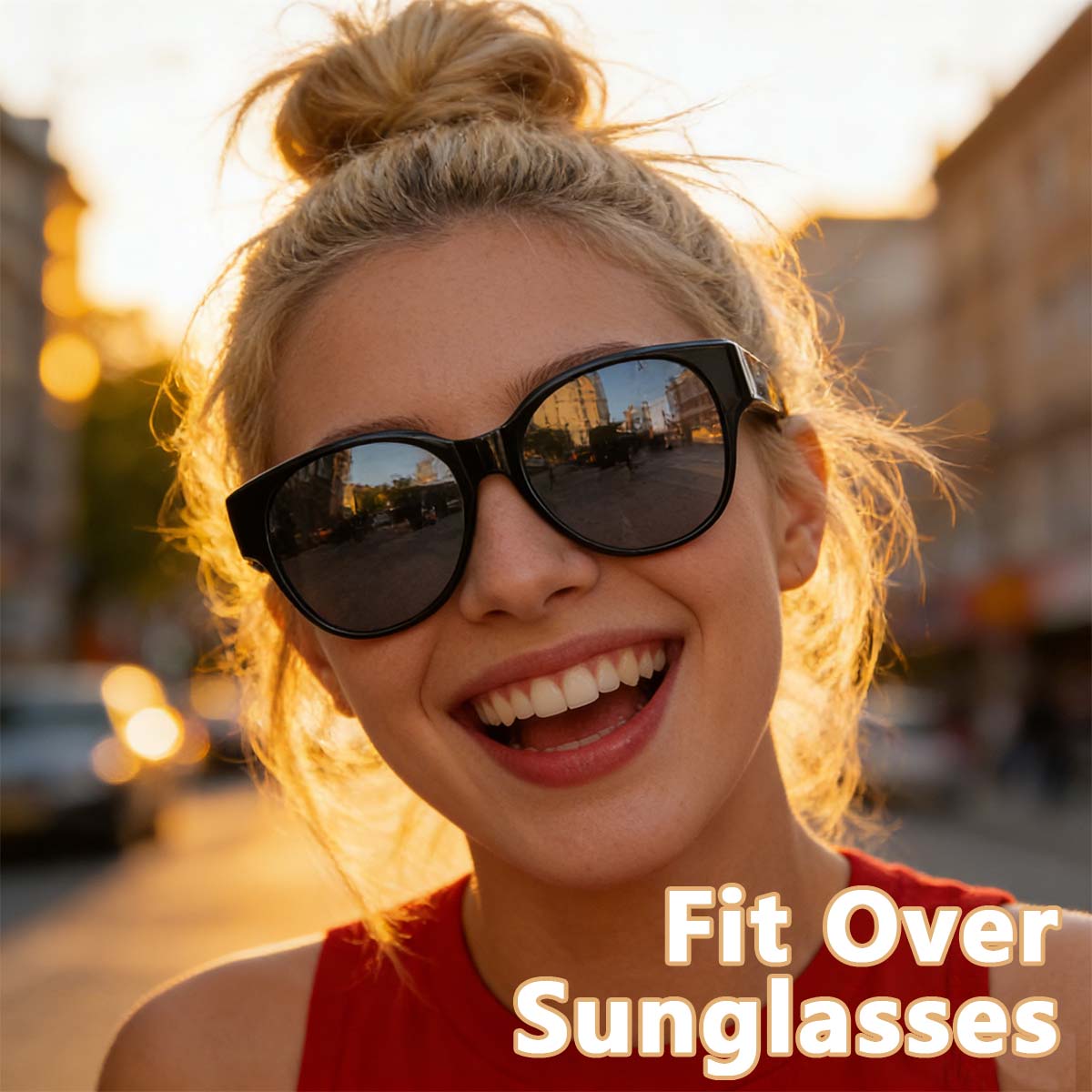 Fit Over Glasses Sunglasses for Women Polarized, Trendy Sunglasses Wear Over Glasses, UV Protection T03 чёрный