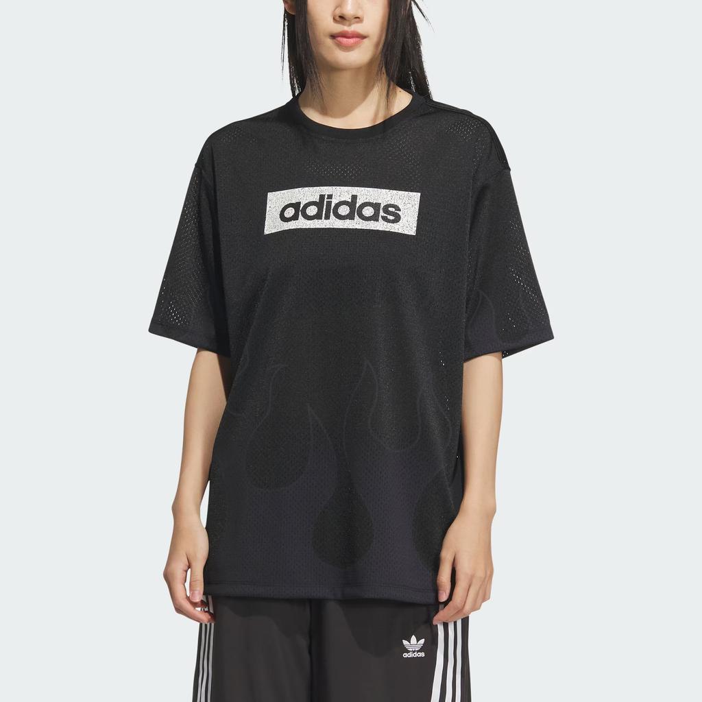Adidas Originals Hockey Logo Letter Sports Loose Comfortable Short Sleeve T-Shirt Women Tops KF0146
