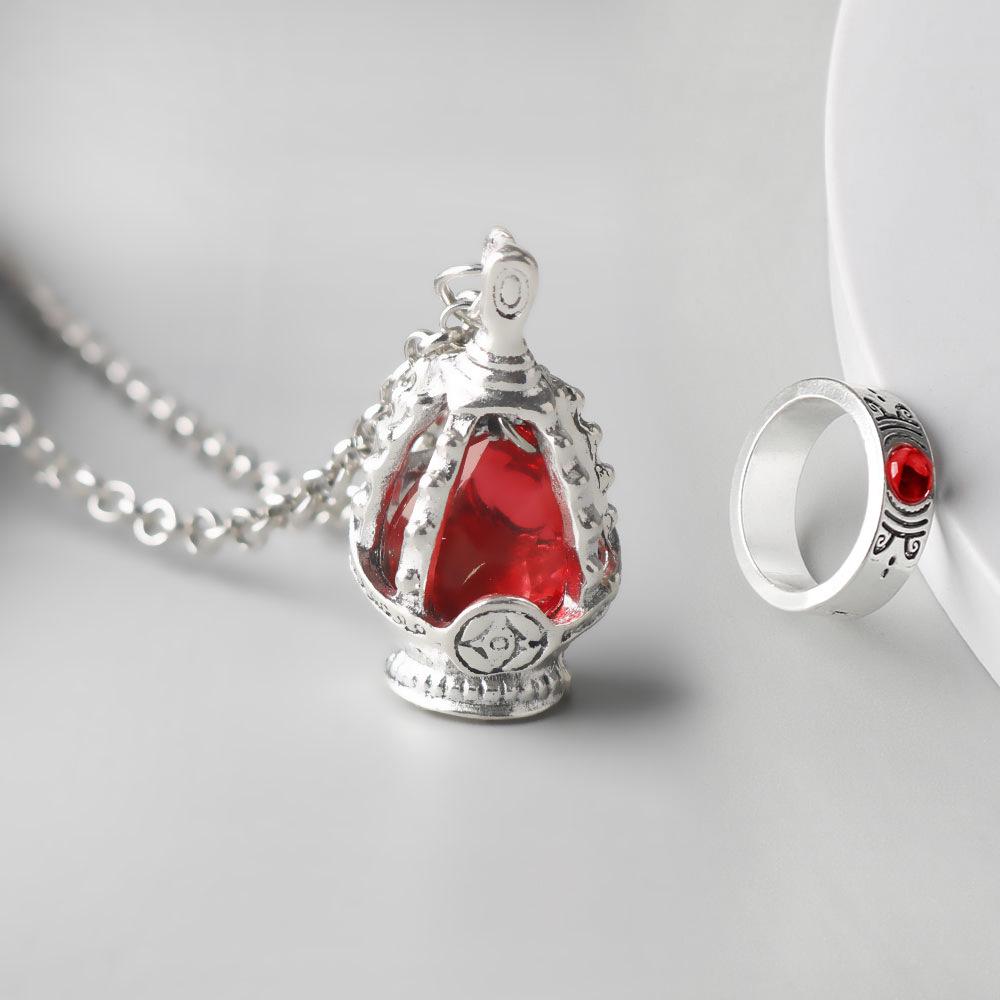 Magical Girl Madoka Magica Soul Gem Necklace & Ring Set COS Accessories