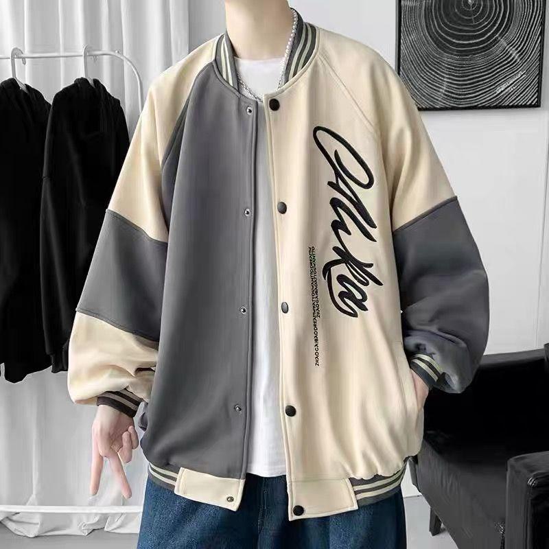 American Printed Baseball Jacket Men's and Women's Spring and Autumn New Trendy Brand Versatile Youth Student Sports and Leisure Jacket