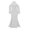 Women High Waist Halter Off Shoulder Long Sleeve Sexy Evening Party Maxi Dress