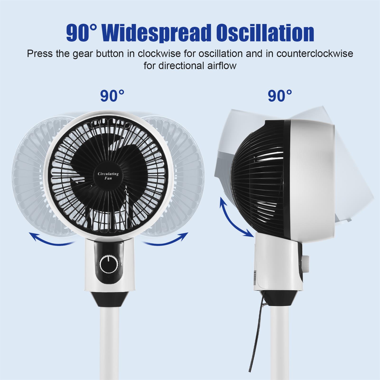 Oscillating Fan 3 Speed Quiet Pedestal Floor Standing Fan for Home Bedroom Living Room oscillating fan