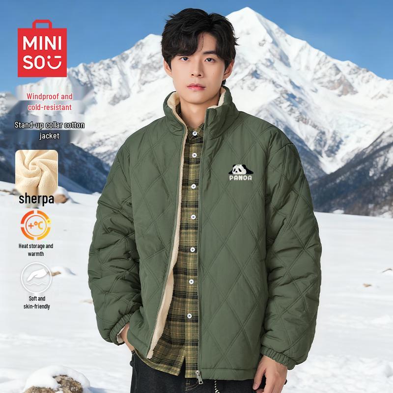 

MINISO Men s Plush Lined Winter Padded Jacket 2XL