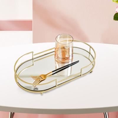 Dresser Makeup Tray Cosmetic Perfume Bottle Skincare Holder Decorative Vanity for Bedroom