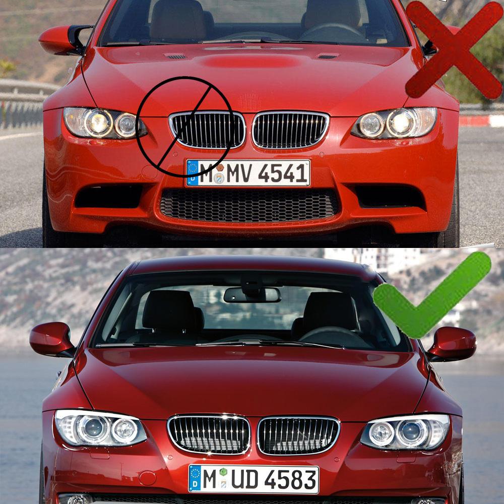 Front Grille Kidney Grill For BMW E92 E93 320I 328i 335i 2 Doors  2010 2011 2012 Car Styling Gloss Black  Dual Line