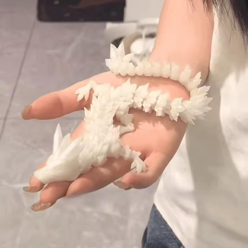 

Светящийся 3D-печатный китайский дракон с подвижными суставами по всему телу, предметы интерьера и украшения для дома, настольные украшения для домашнего офиса 15cm белый
