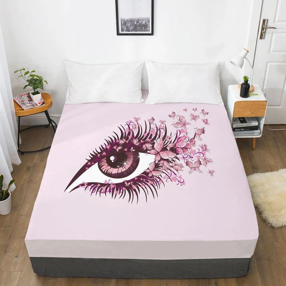 Fitted Sheet Mattress Cover With Elastic Band Bed Sheets Bedding Linens Queen King Size Bedsheet 90/160X200CM Magical Lash