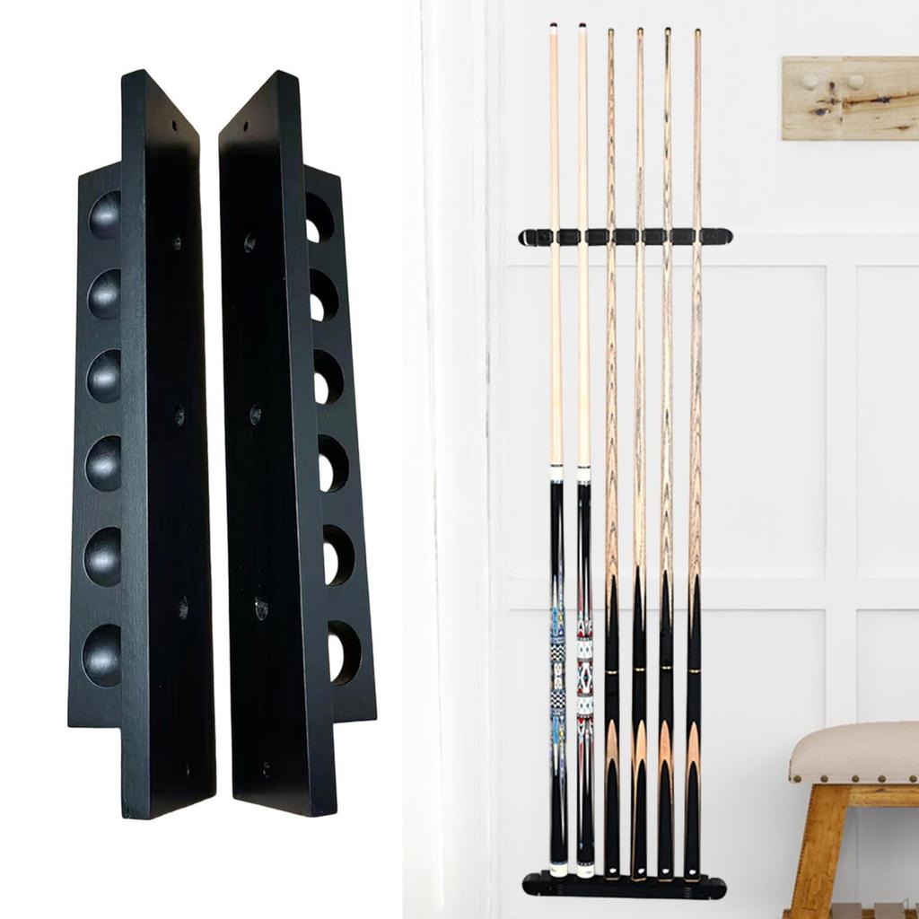 Billiard Cue Rack Accessory Bracket Stand Rest Space Saving Wall Mounted Wood Ornament for Room