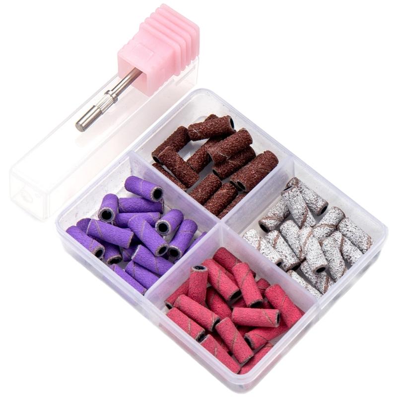 Small Sanding Bands for Nails Drill Nail Sanding Drill Bits Set 80/120/150/180/240 Grits Nail Sanding File for Nail