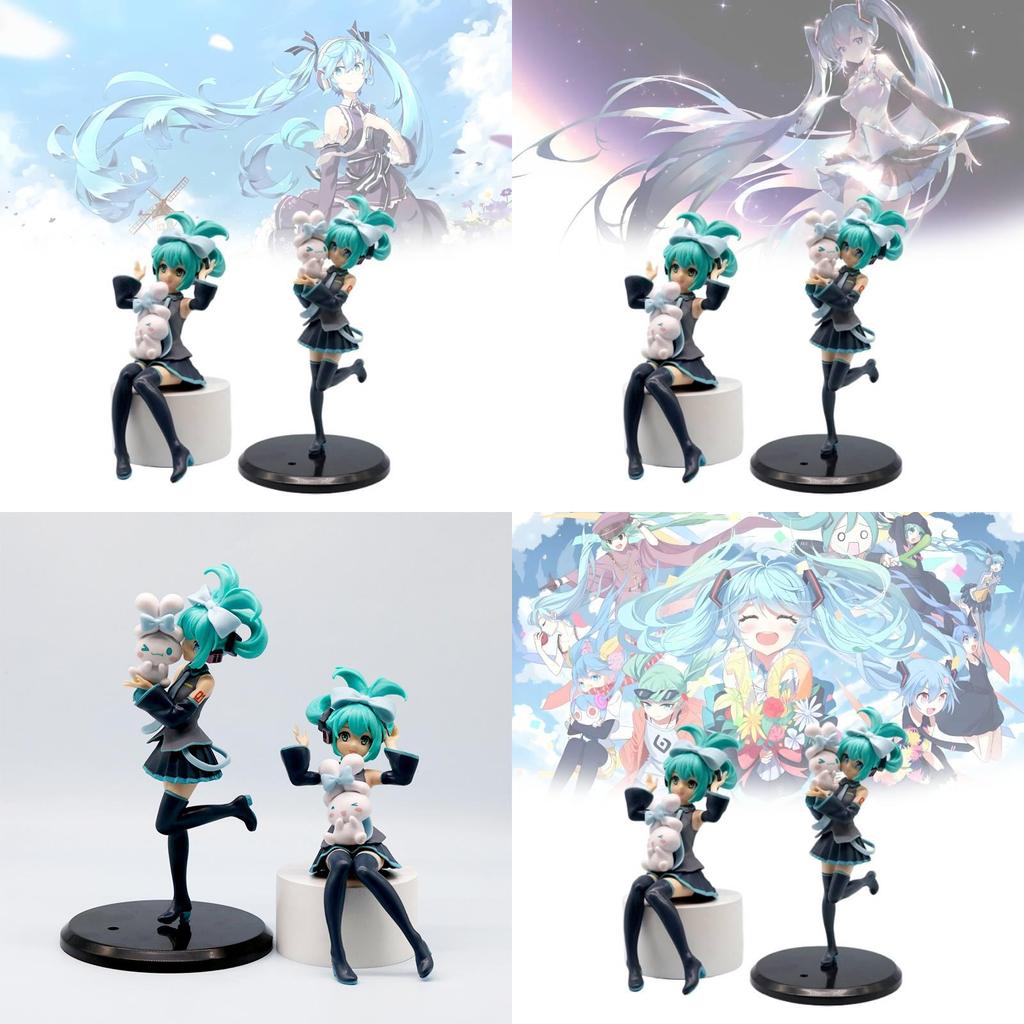 Adorable Hatsune Miku Pvc Figure With Cute Cinnamon Dog Design Perfect For Collectors