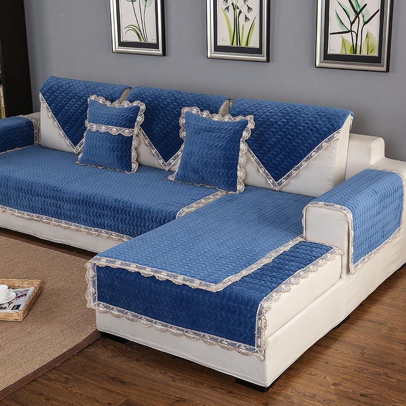 

Европейская флисовая подушка для дивана, универсальный летний чехол для дивана на четыре сезона, полотенце для дивана, кружевная подушка, ткань, нескользящая 70*70