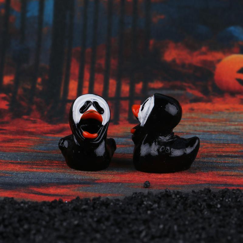 Halloween Miniature Resin Ducks Ghost Figurines 12Pcs Fadeless for Fairy Garden Window Sill Balcony Home Decor