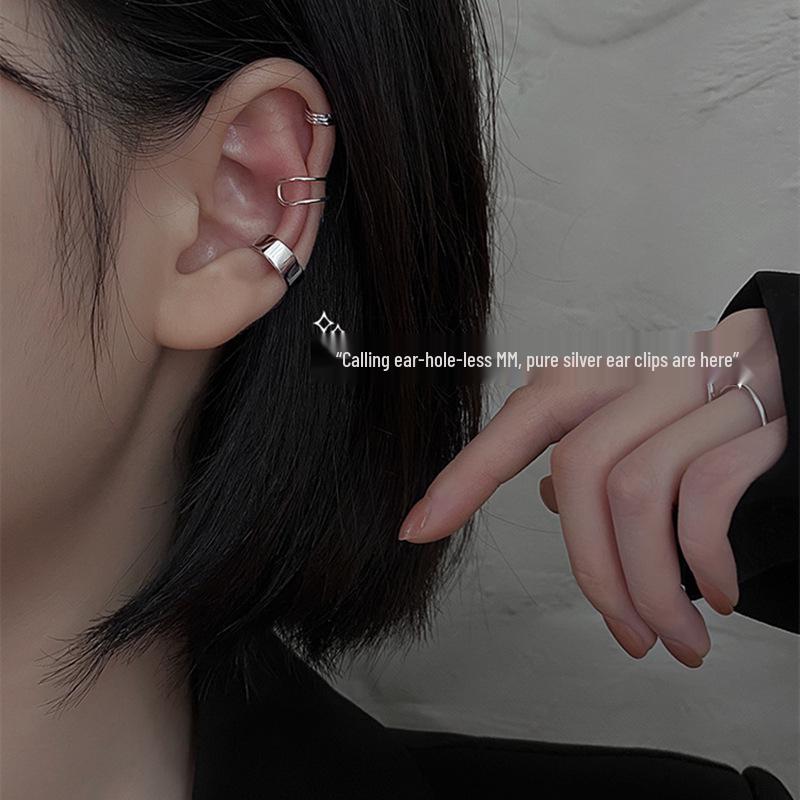 Women s Trendy Geometric No-Piercing Ear Cuff Set - Retro Korean Hip Hop Style Earrings