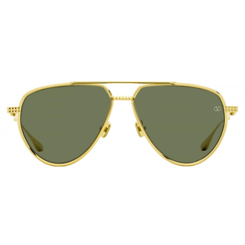 VAlentino Unisex TitAnium Pilot SunglAsses 59mm Vls 133 A Gold